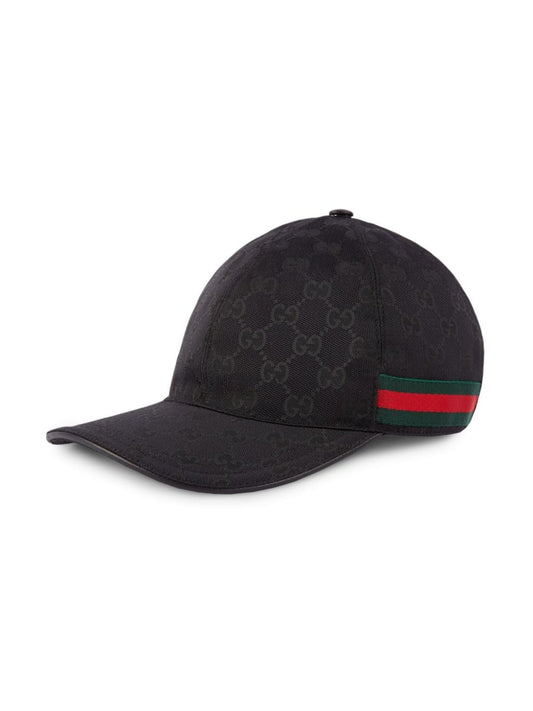 GUCCI GG SUPREME MONOGRAM WEB BASEBALL HAT