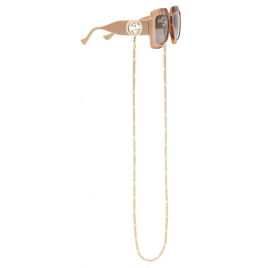 GUCCI CHAIN-TRIMMED SQUARE OVERSIZED SUNGLASSES