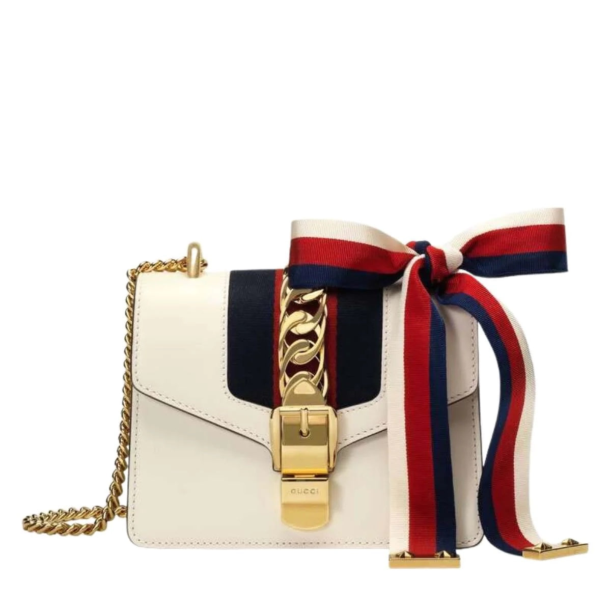GUCCI SYLVIE LEATHER MINI CHAIN BAG