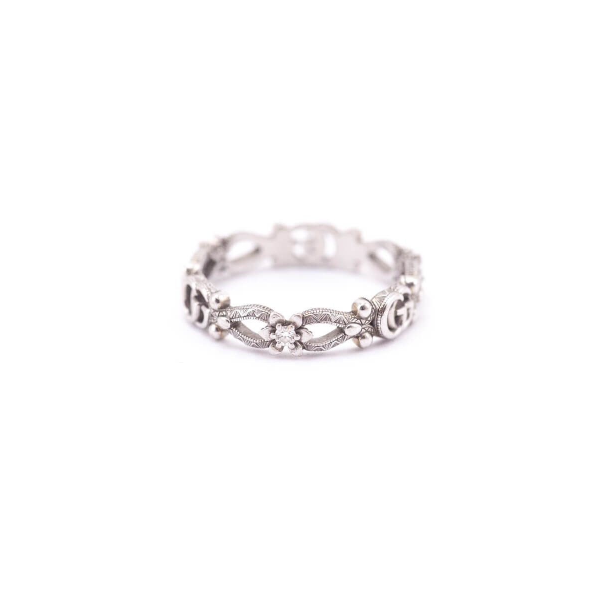 Gucci 18K White Gold Flora Narrow Ring