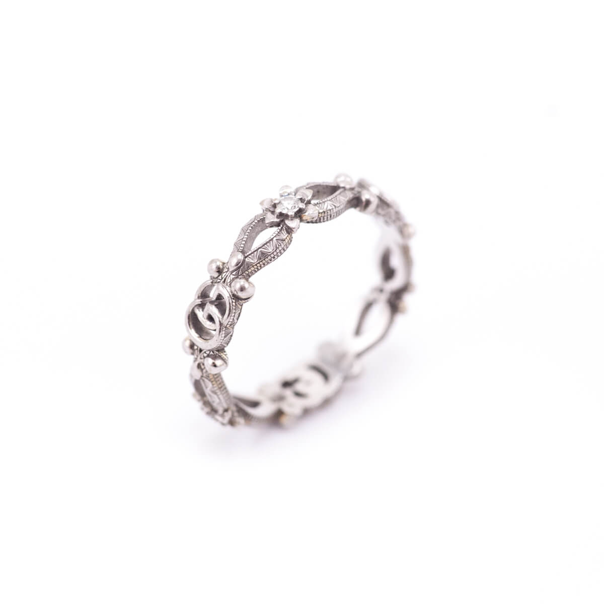 Gucci 18K White Gold Flora Narrow Ring