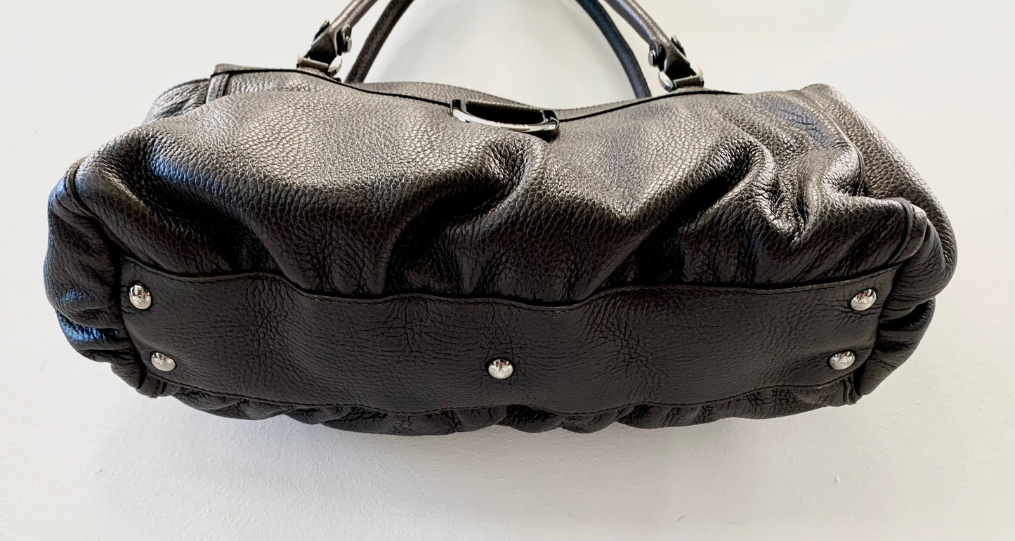 GUCCI BLACK LEATHER D-RING  BAG