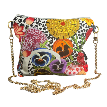 Floral Leopard   Silk Scarf Crossbody Bag