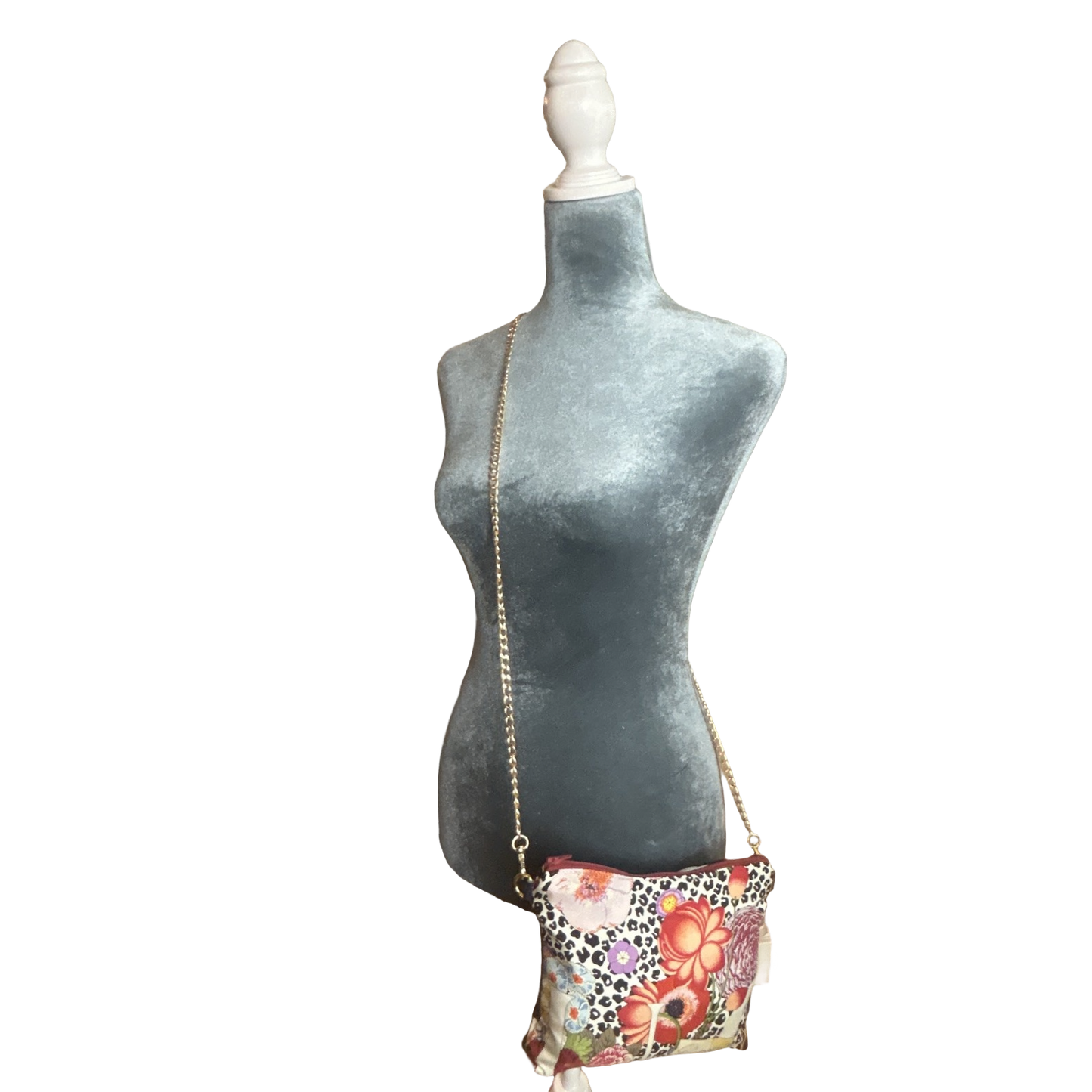 Floral Leopard   Silk Scarf Crossbody Bag