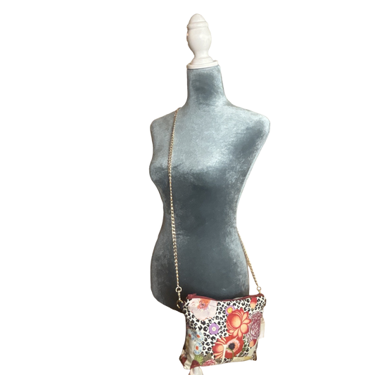 Floral Leopard   Silk Scarf Crossbody Bag