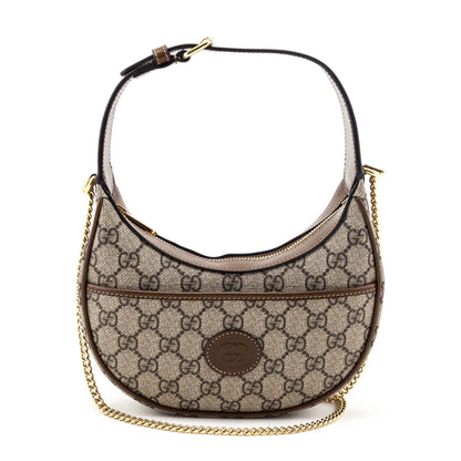 Gucci Beige GG Supreme Monogram Mini Retro Interlocking G Half Moon Bag
