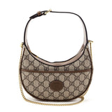 Gucci Beige GG Supreme Monogram Mini Retro Interlocking G Half Moon Bag