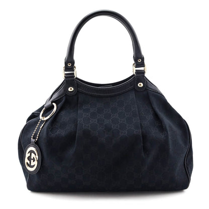 Gucci Black Canvas GG Medium Sukey
