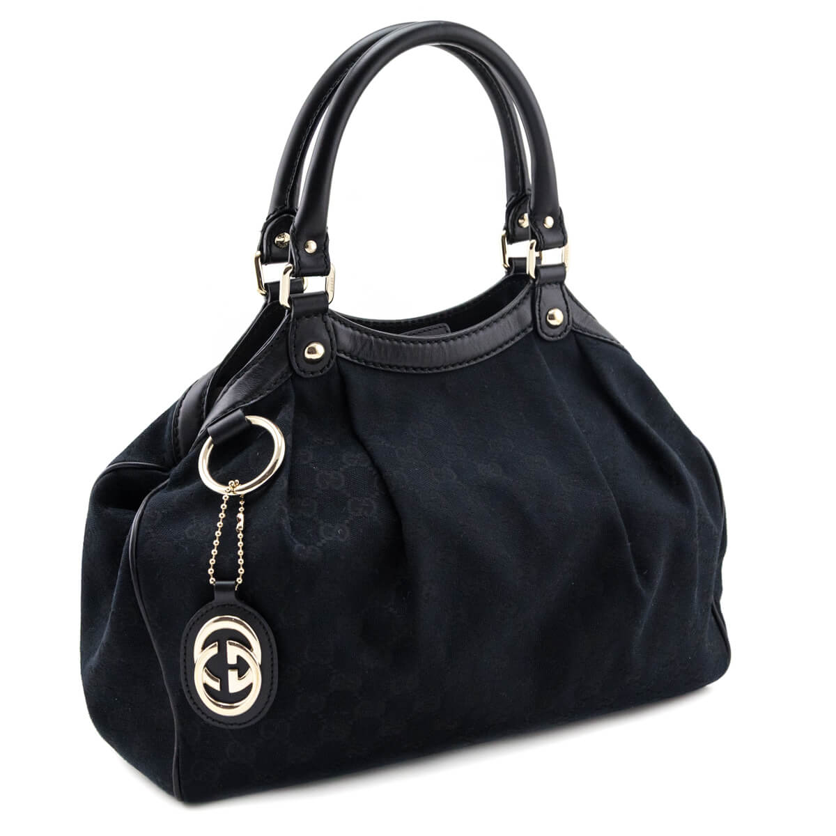 Gucci Black Canvas GG Medium Sukey