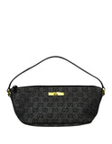 Gucci   Black Denim Monogram Baguette Bag