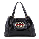 Gucci Black Dialux Coated Fabric Britt Tote