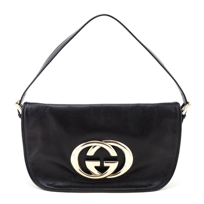 Gucci Black Leather Small Britt Shoulder Bag