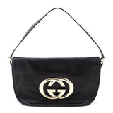 Gucci Black Leather Small Britt Shoulder Bag