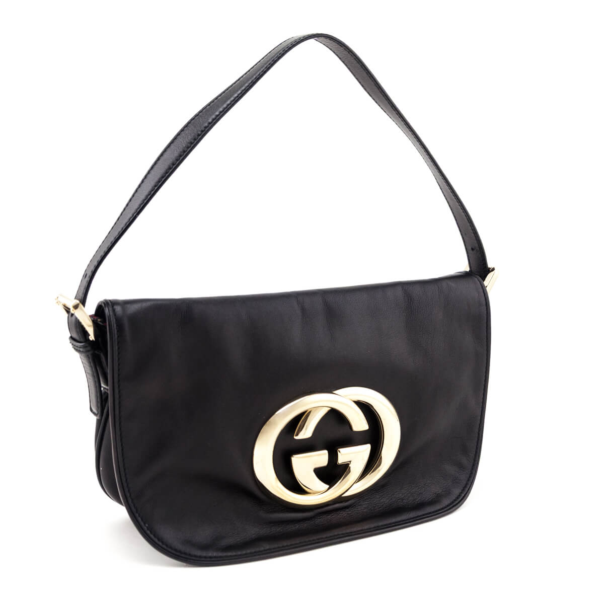 Gucci Black Leather Small Britt Shoulder Bag