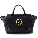 Gucci Black Pebbled Calfskin 1973 Top Handle Bag