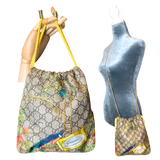 Floral Lattice   Scarf Drawstring Crossbody Bag