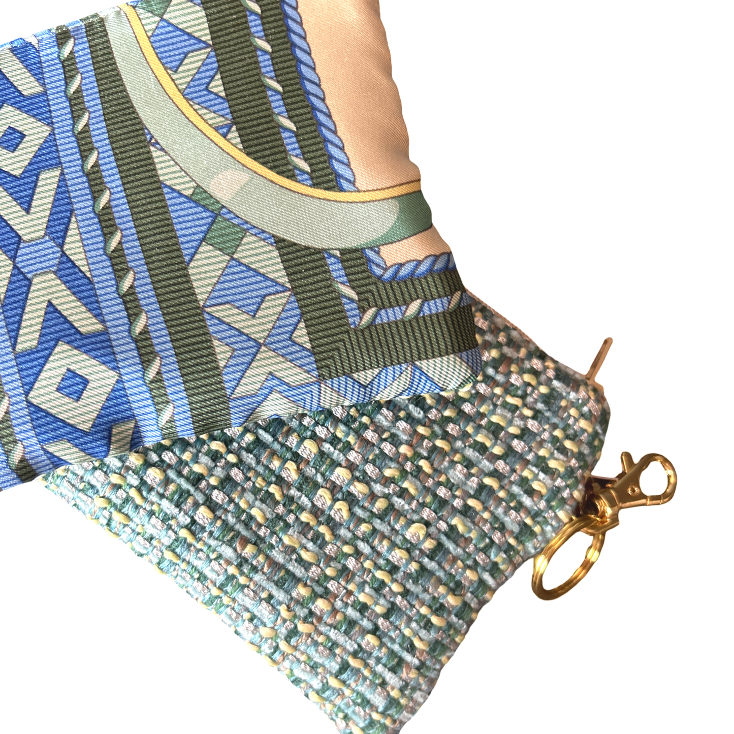 Fringe Harness   Silk Scarf Coffee Run Keychain Bag