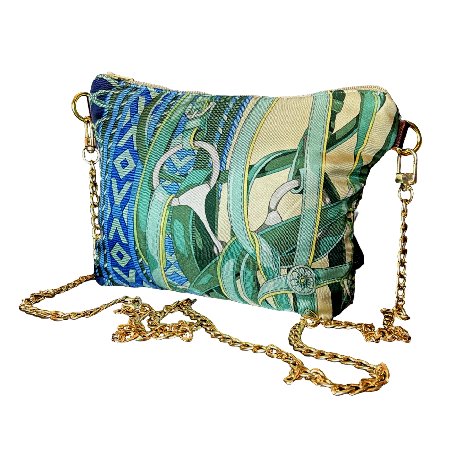 Fringe Harness   Silk Scarf Crossbody Bag