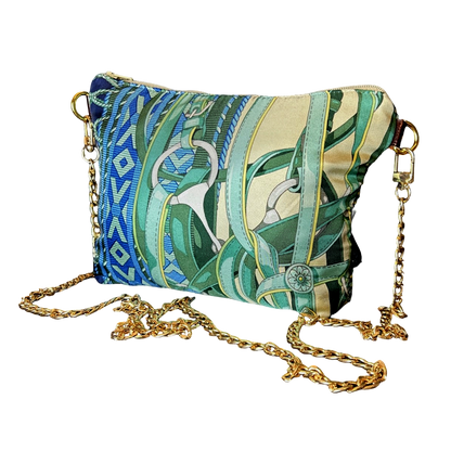 Fringe Harness   Silk Scarf Crossbody Bag