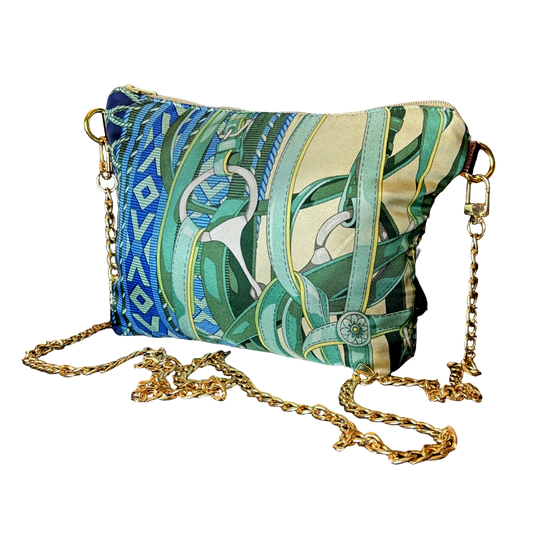 Fringe Harness   Silk Scarf Crossbody Bag