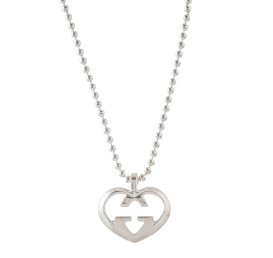 GUCCI GG "LOVE BRITT" HEART NECKLACE