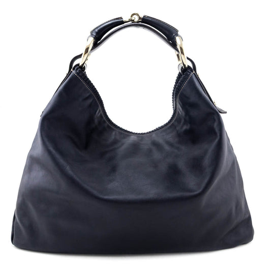Gucci Navy Horsebit Large Hobo