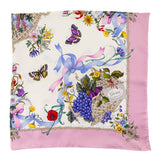 Gucci Pink Silk Flora Scarf