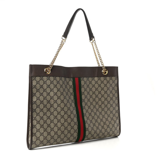 GUCCI GG SUPREME MONOGRAM RAJAH CHAIN TOTE
