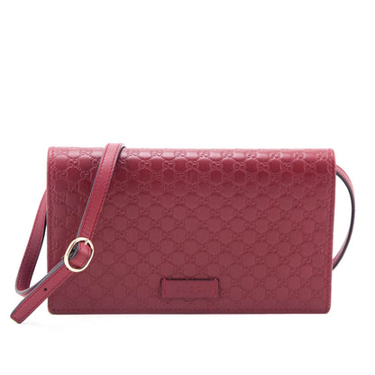 Gucci Red Microguccissima Crossbody Wallet