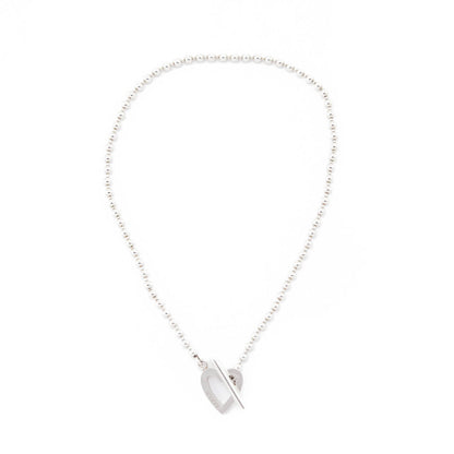 Gucci Sterling Silver Boule Heart Toggle Necklace