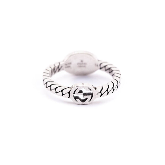 Gucci Sterling Silver Interlocking G Ring Size 6.75