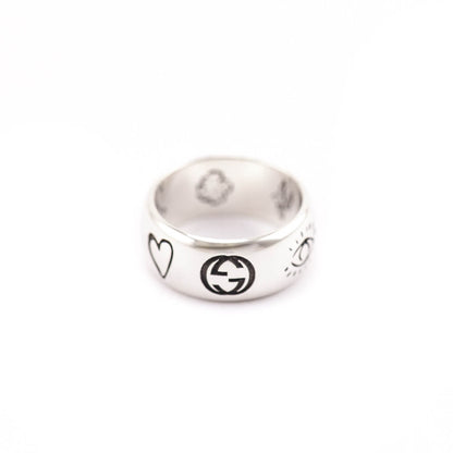 Gucci Sterling Silver Wide Blind for Love Band Ring