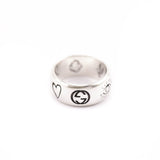 Gucci Sterling Silver Wide Blind for Love Band Ring