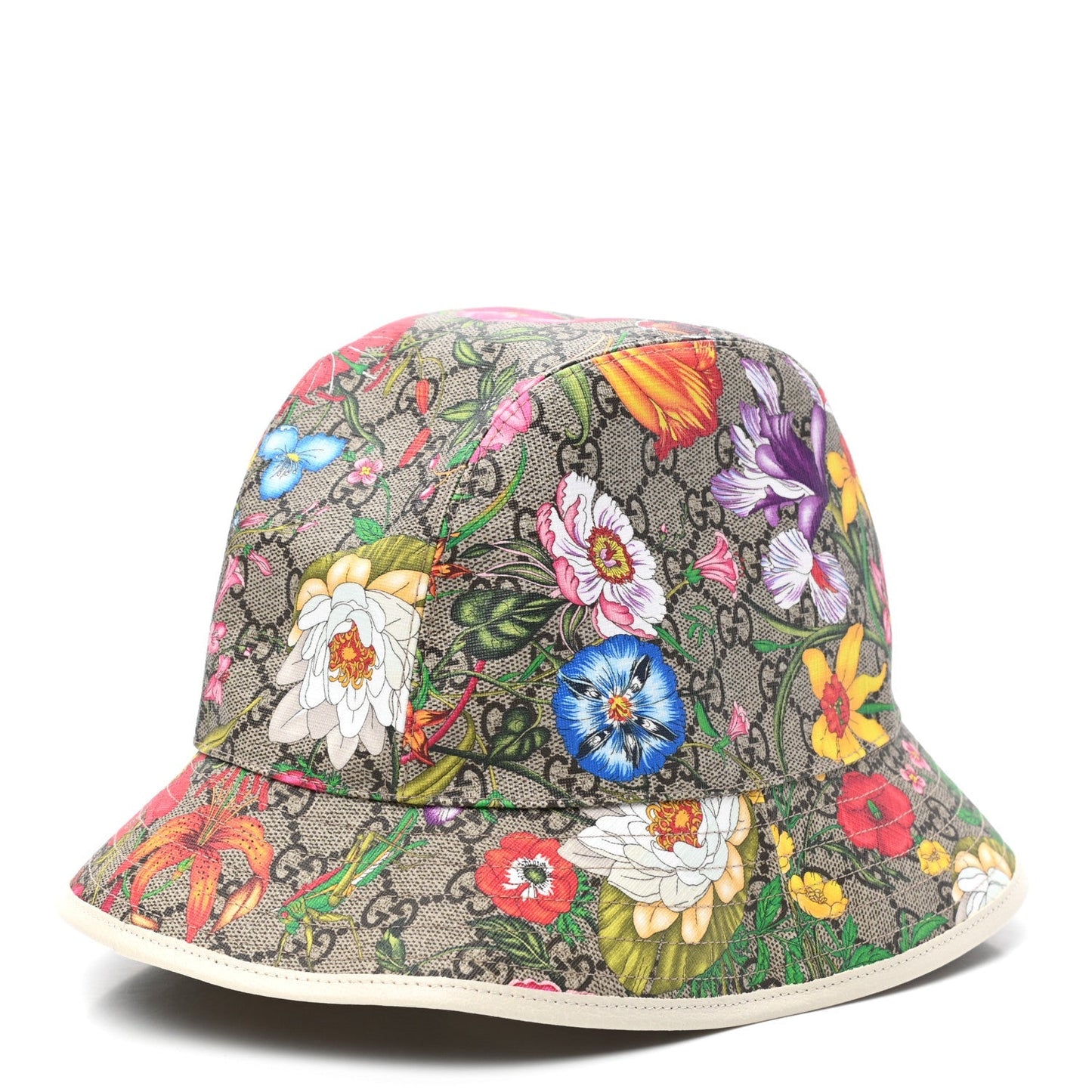 GUCCI GG SUPREME MONOGRAM FLORA FEDORA HAT