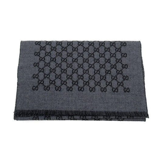 GUCCI GG JACQUARD KNITTED WOOL SCARF