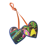 Flora Nero Scarf Double Heart Bag Charm