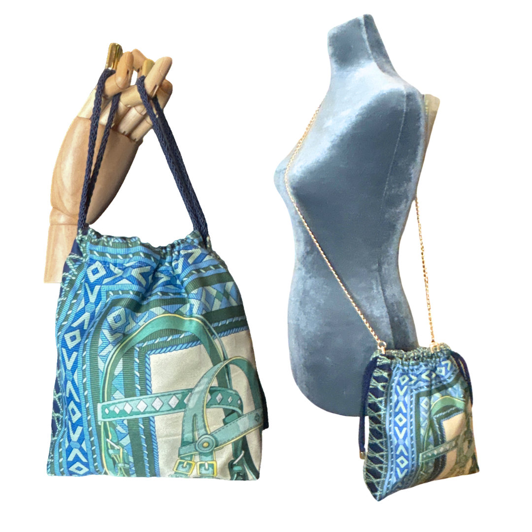 Fringe Harness   Scarf Drawstring Crossbody Bag