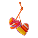 Pop Art Equestrian Scarf Double Heart Bag Charm