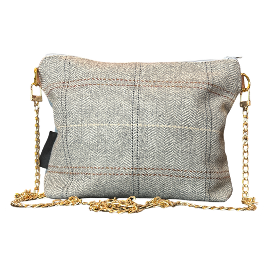 Equestrian Gray   Silk Scarf Crossbody Bag