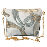Equestrian Gray   Silk Scarf Crossbody Bag
