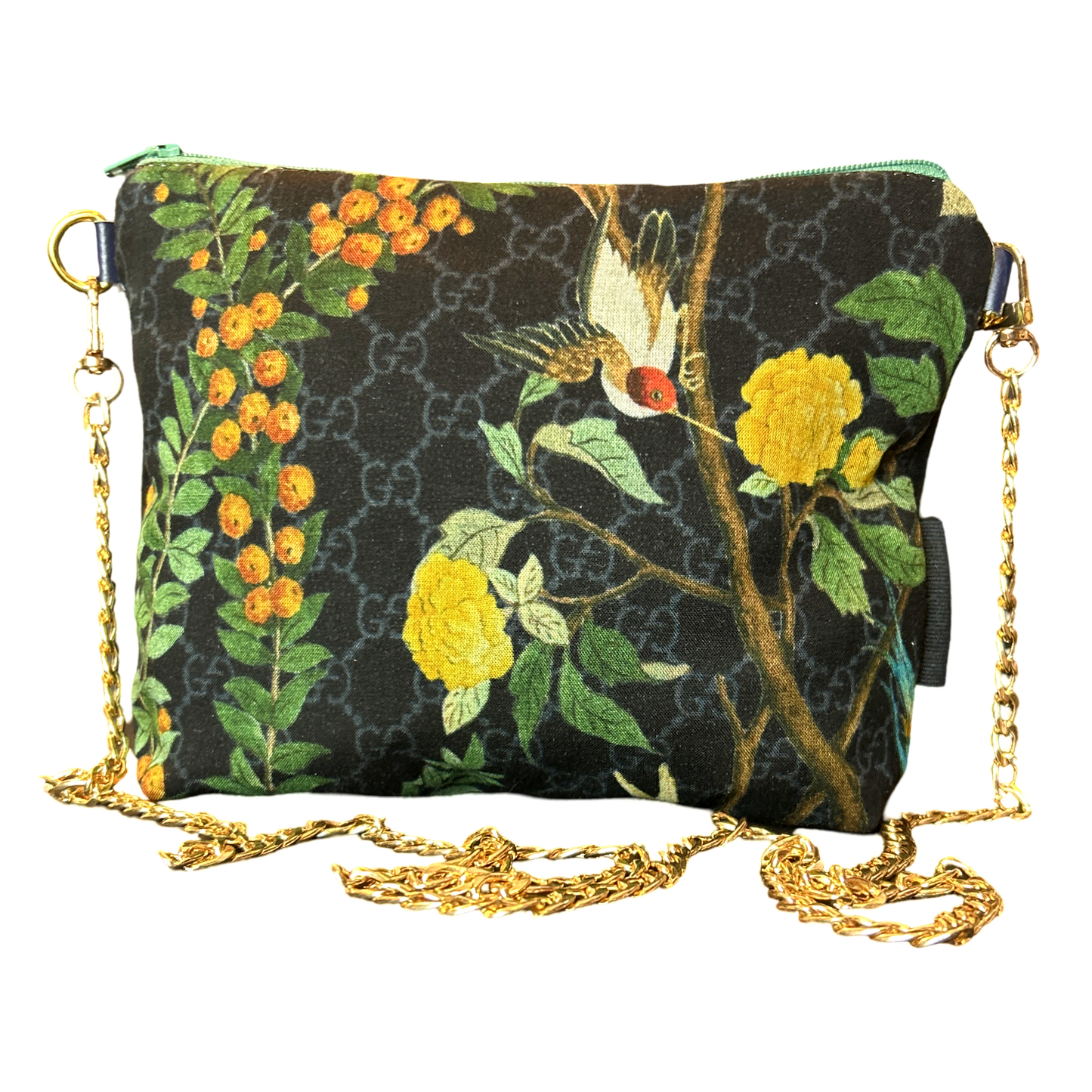 GG Chinoiserie Noir   Silk Scarf Crossbody Bag