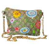 GG Logo Flora   Silk Scarf Crossbody Bag