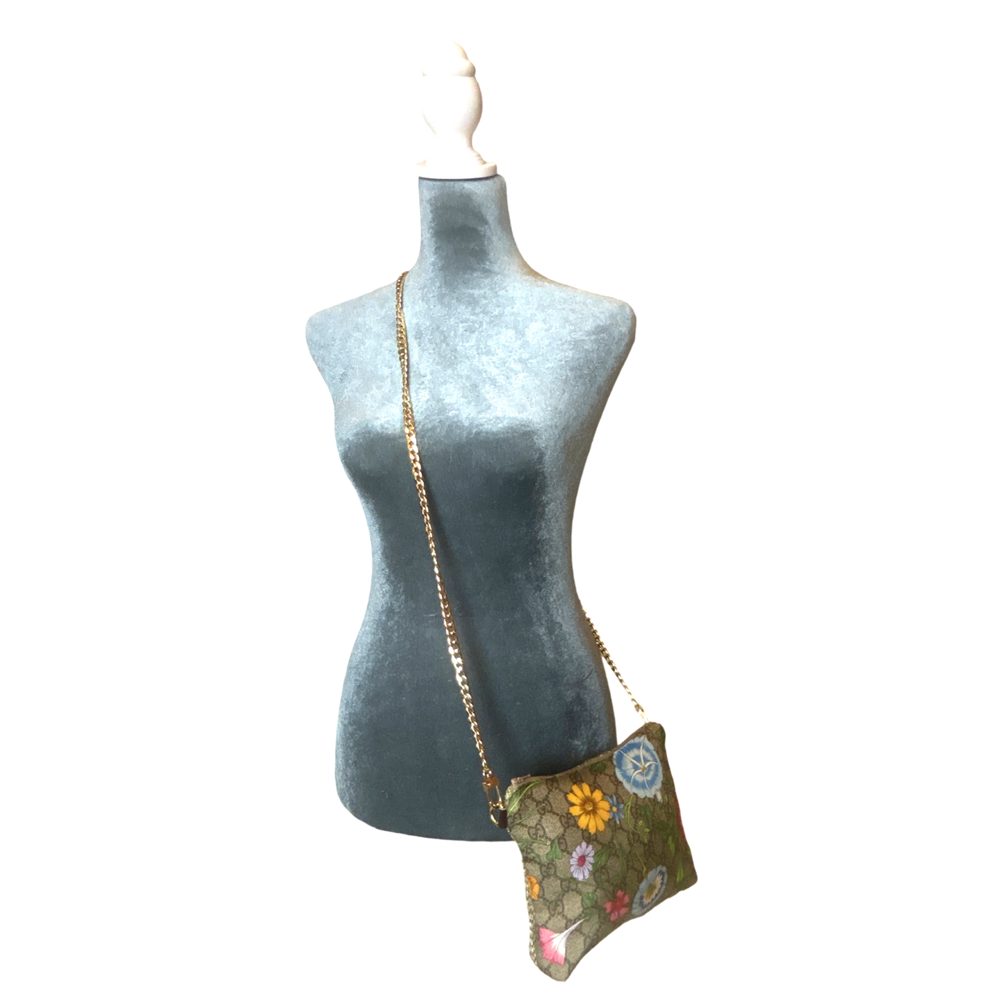 GG Logo Flora   Silk Scarf Crossbody Bag