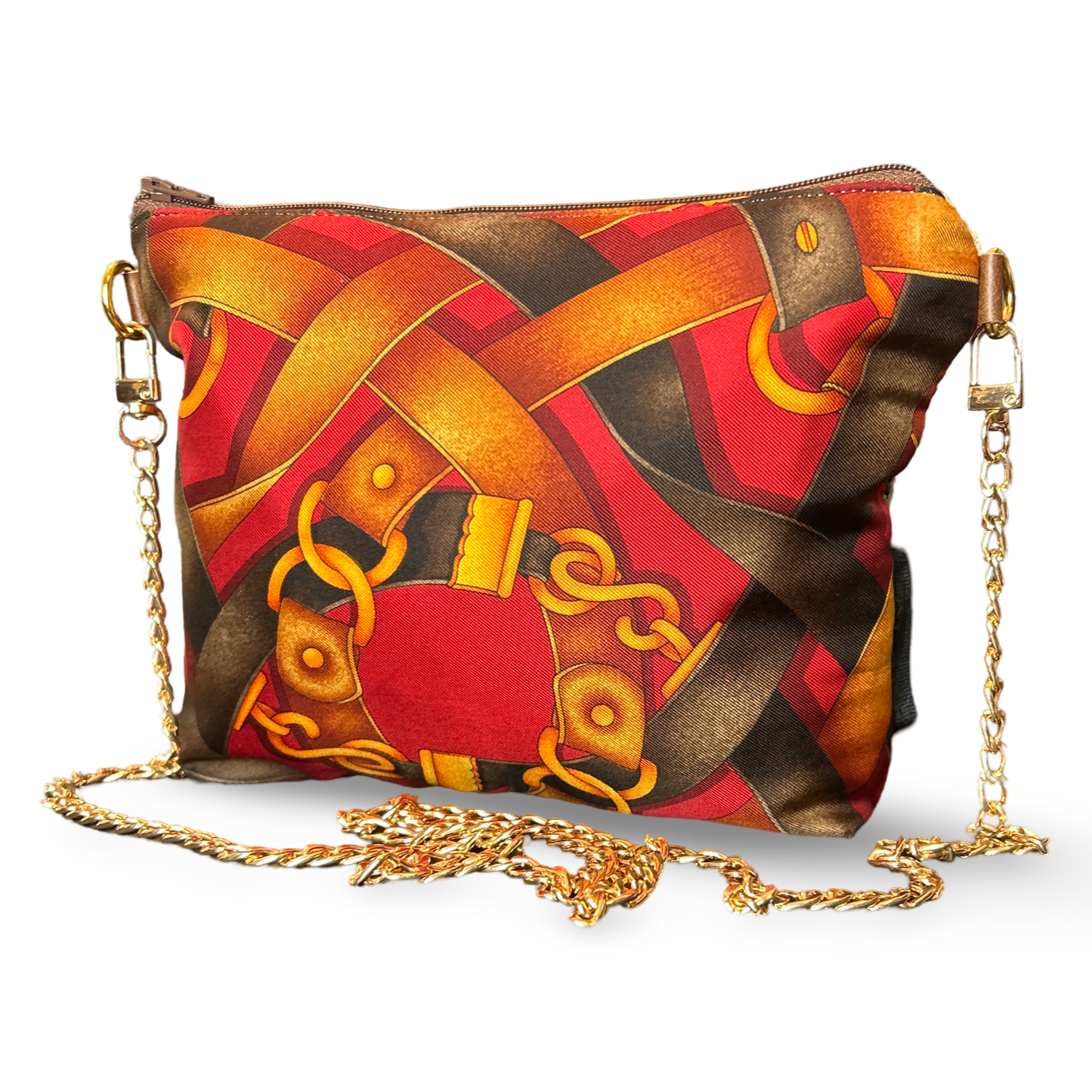 Harness Red   Silk Scarf Crossbody Bag