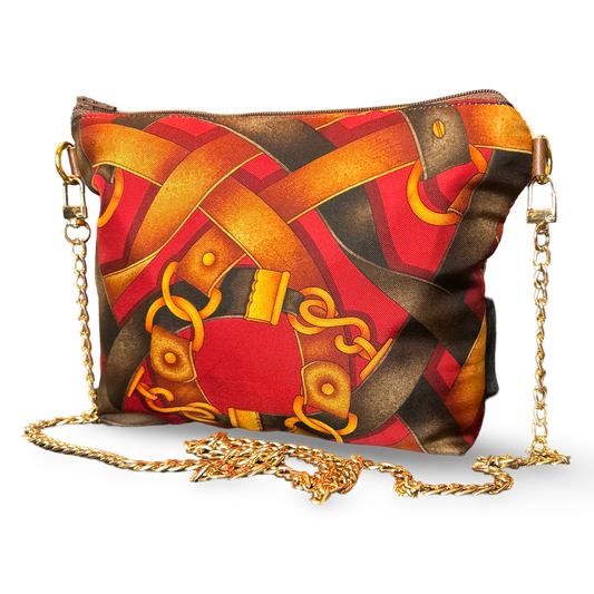 Harness Red   Silk Scarf Crossbody Bag