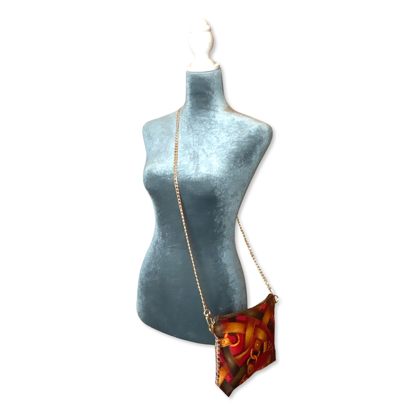 Harness Red   Silk Scarf Crossbody Bag