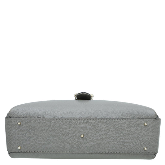 Gucci Grey G Interlocking Top Handle Medium Bag