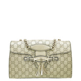 Gucci Metallic Champagne GG Guccissima Emily Medium Bag