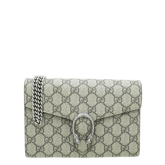 Gucci Ebony GG Supreme Dionysus Chain Wallet