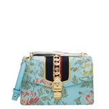 Gucci Light Blue Sylvie Garden Medium Shoulder Bag